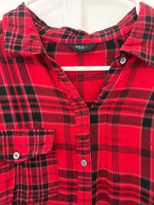 Red Plaid Flannel Shirt