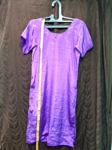 Kurti Blue Chanderi Silk Look Glitter Fancy 34size