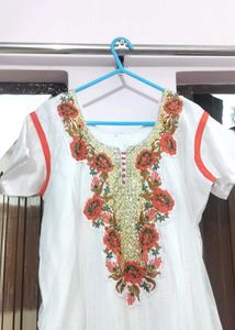 White Embroidered Kurta