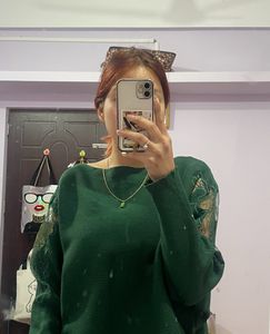 Green Sweater Like Top