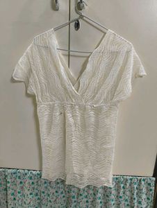 Beach &amp; Party Wear V Neck Net Top