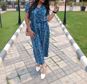 Blue Tie-Dye Jumpsuit