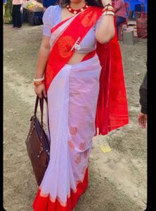 Red White Saree❤️