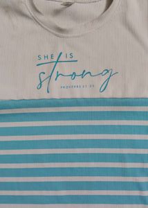 Striped printed Graphic Tee