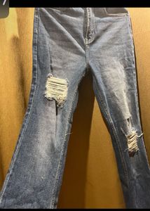 Distressed Flare Leg Jeans By Freakins