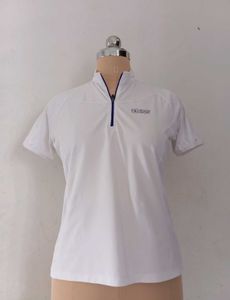 White Half-Zip Sport Top