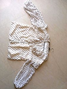 Polka Dot Ruffle Top