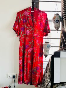 Floral Red Dress