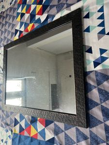 mounting mirror with wooden frame