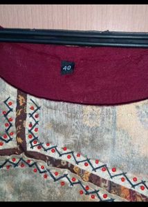 Maroon with Cream Ethnic work Kurta