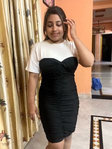 Korean Black Bodycon Mini Dress