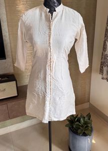 Pure Raw Silk Off White Kurta