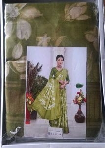 Elegant Green Floral Saree