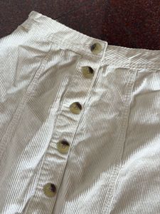 Cute Corduroy Button-Front Skirt