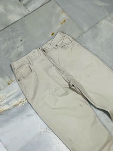 Beige Straight Leg Pants