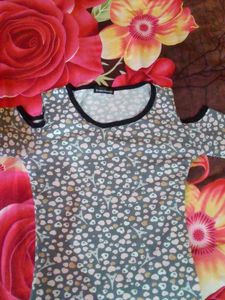 Floral &amp; Eiffel Tower Print Top