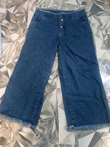Stylish Wide Leg Denim Jeans