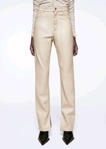 Zara faux leather slit hem pants
