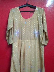 Cream Long Ethnic Gown