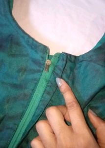 Emerald Green &amp; Gold Dress +Top Combo