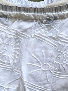 White Embroidered Pure Cotton zari neckline sleeve
