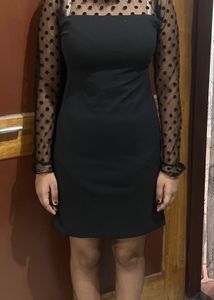 Black Polka Dot Mesh Dress