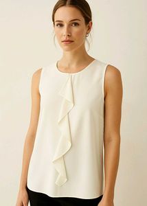 Elegant Ruffle Front Top