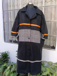 Unique Black &amp; Patterned OverCoat