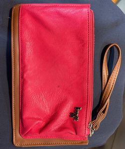 Pink And Grey Coloured Wristlet
