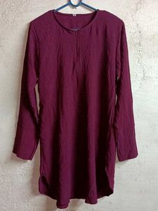 Women's Fashion Long Top Tunic Maroon
