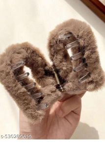 Fuzzy Hair Claw Clip