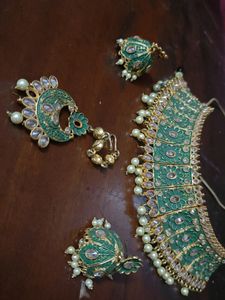 Green Choker Jhumka#choker#jhumka #green #new