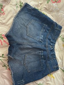 Distressed Denim Shorts