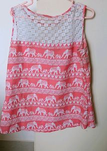 Pink netted top