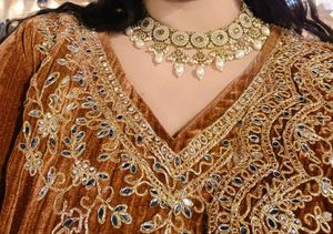 Elegant Brown Velvet Kurta Set