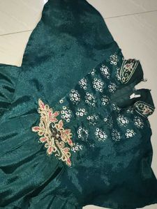 Emerald Green Ruffle Dress 2 To 4 Year Girl Cloth