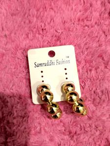 Gold Tone Bubble Earrings