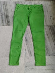 Vibrant Green Slim Fit Pants