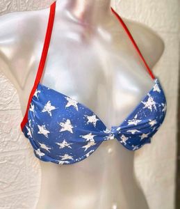 New Piece Blue Bikini Padded Top/ Fixed Price