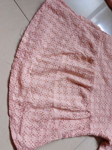 Peach Schiffli Top 💖