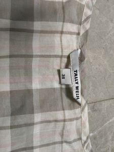 Checks Khaki Shirt Like Top