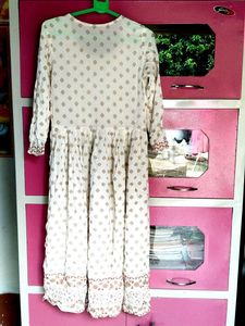 White &amp; Red Embroidered Kurti Set