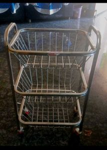 3 layer stainless steel vegetables basket with tro