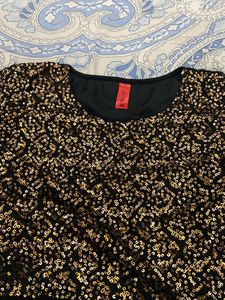 Black and Gold Sequin Top
