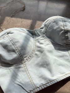Denim Bustier Tube Top