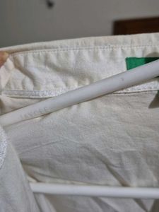 Fitted Off White Button-Down Shirt