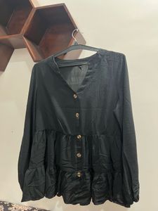 Chic Black Button-Down Top