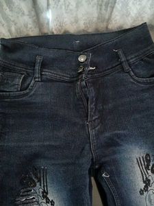 Embellished High-Waisted Jeans