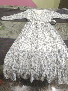 Floral Print White Dress