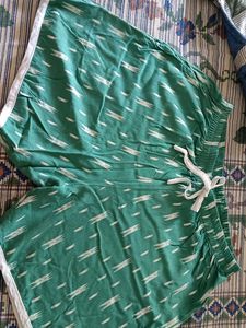 Green Patterned Shorts